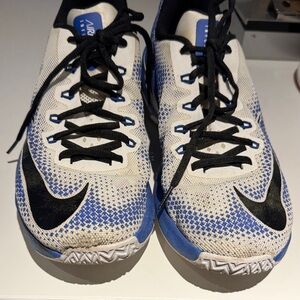 Nike White Blue Black Knit airmax INFURIATE  BASKETBALL Shoes
